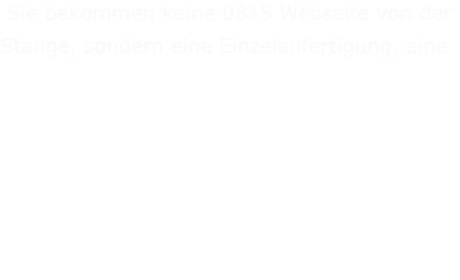 Sie bekommen keine 0815 Webseite von der Stange, sondern eine Einzelanfertigung, eine
